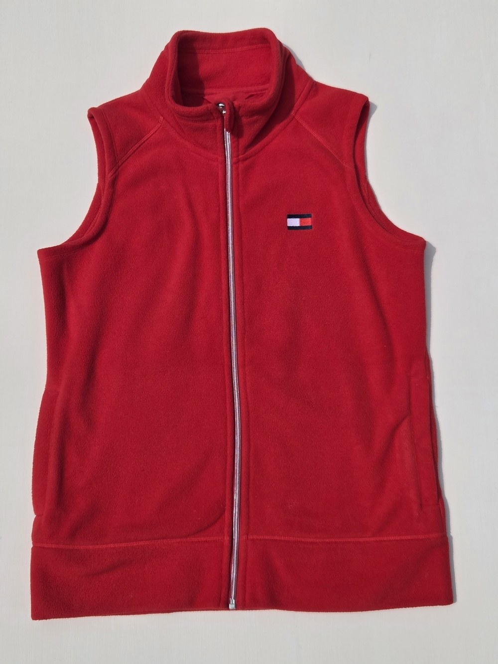 Tommy Hilfiger SPORT Women's Red Zip Up Fleece Vest Size-Small